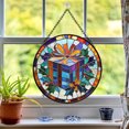 thumbnail image 6 of Pawberry Presents Window Hanging Stained Glass, Presents Suncatchers for Windows Stained Glass, Stained Glass Presents suncatcher, 6 of 7