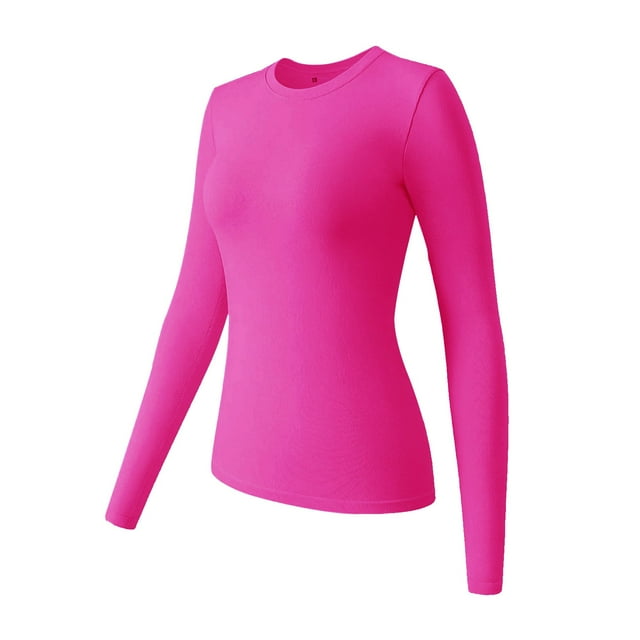 T-shirt à Manches Longues pour Filles et Femmes, Printemps et Automne, Coupe Ample, Élastique Serré, Col Rond - Hontri