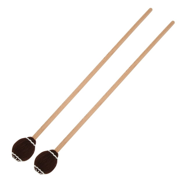 Wool Yarn Mallets, Marimba Mallets Soft For Beginners For Outdoor Performance For Music Enthusiast For Instruments Of Different Sizes Brown Ball,White Ball