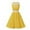 Yellow, variant on IROINNID A-Line Dress For Women Strapless Sleeveless Temperament Polka Dots Retro High Waist Makings Dress Round Neckline Solid Color Dress