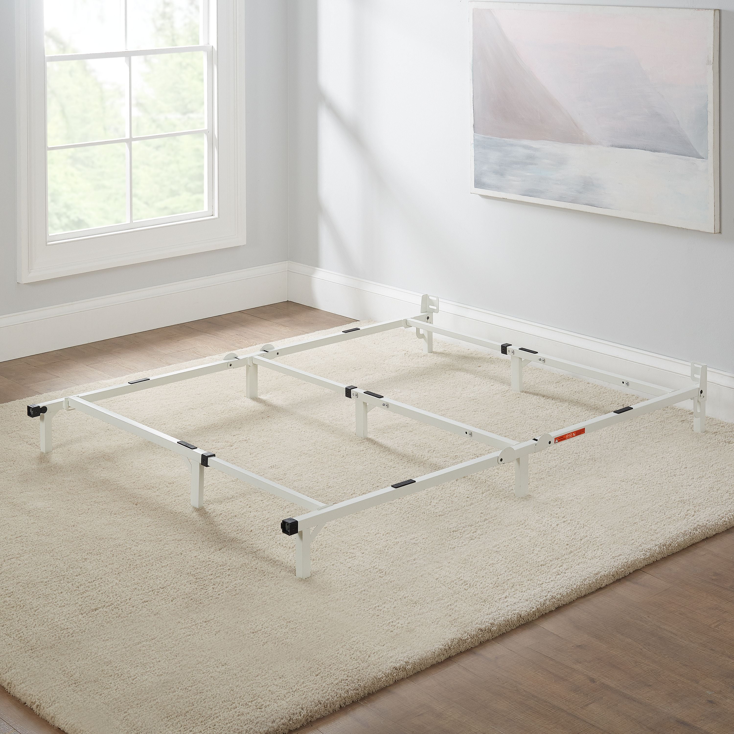 Mainstays 7" Adjustable Metal Bed Frame, White - Walmart.com