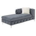thumbnail image 3 of U-Shaped Sofa, U-Sectional Velvet Tufted Cushion Couch for Gorgeous Living Room, LAF & RAF Chaise Armless Loveseat, Modular Sectional Sofa with Velvet Fabric Modular, Grey, 3 of 7