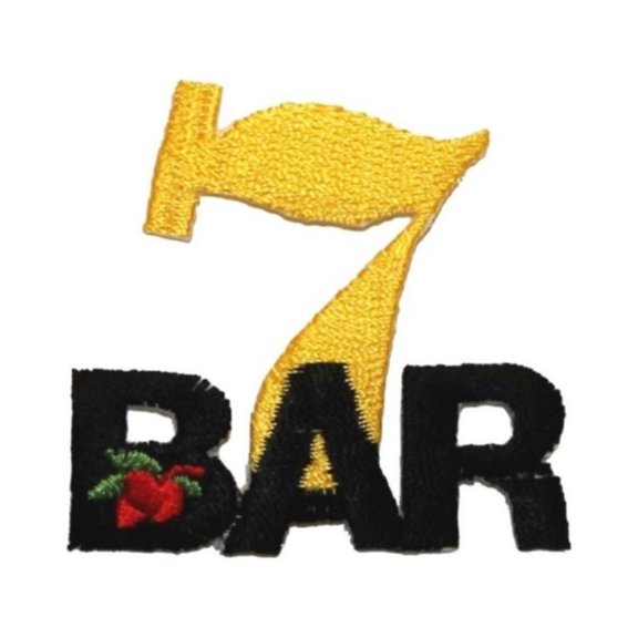 ID 0074B Bar Seven 7 Winning Patch Slots Gamble Embroidered Iron On Applique