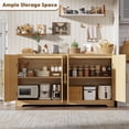 thumbnail image 6 of TROPOW Sideboard Buffet Cabinet - Credenza Storage with 4 Rattan Doors and Shelves, Modern Console Table Accent Coffee Bar Cabinet for Living Room, Kitchen, Hallway, Dining Room, Entryway, 6 of 7