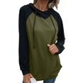 thumbnail image 2 of Sudadera de mujer Otoño Invierno Jersey Mangas largas Cómodo Transpirable Simple Casual Sudadera con capucha Verde M, 2 of 6