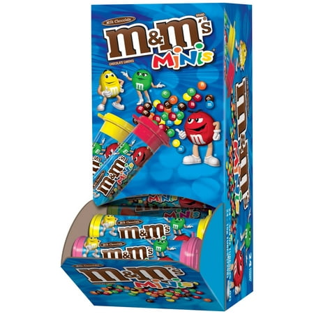 M&M'S Milk Chocolate MINIS Size Candy, 1.08 Ounce Tube, 24