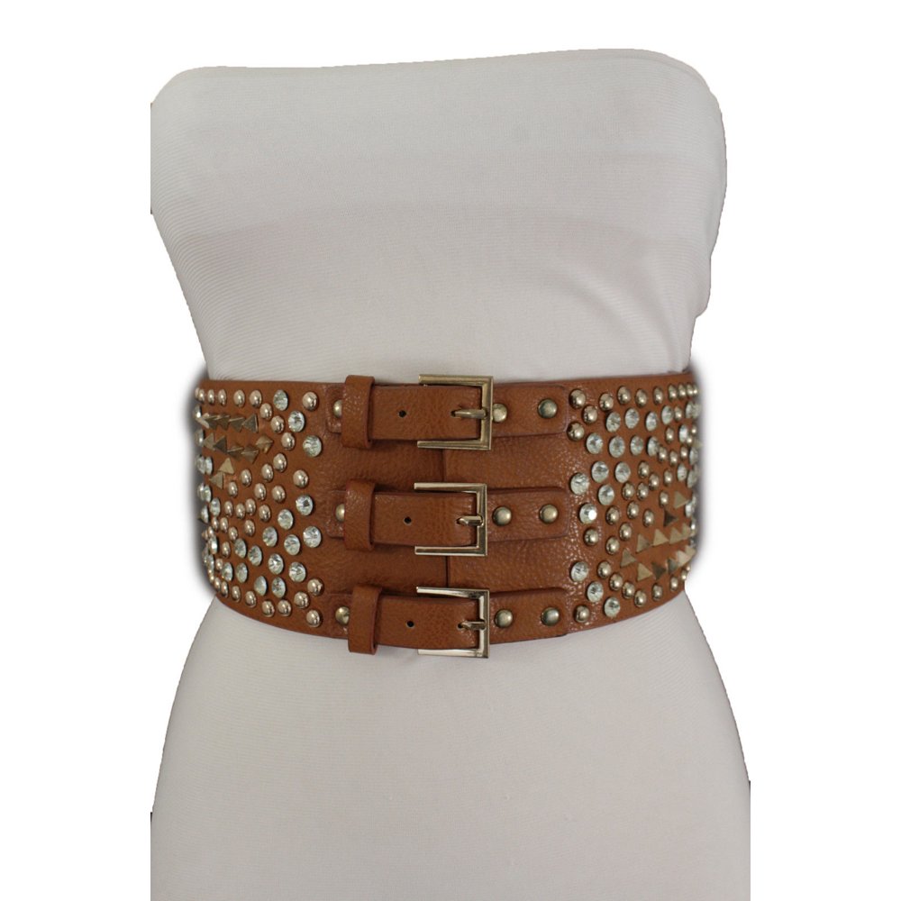 Alwaystyle4You Women Wide Brown Corset Belt Hip Elastic High Waist