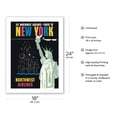 thumbnail image 2 of Fly Northwest Airlines - Finest to New York - Vintage Airline Travel Poster by Wessel c.1950 - Bamboo Fine Art 290gsm Paper Print (Unframed) 18x24in, 2 of 4