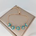 thumbnail image 1 of Pulseras coreanas elegantes con incrustaciones de diamantes de imitación, pulsera con dije de flor de Color dorado para mujer, accesorios de joyería de moda, regalos de fiesta Dengxun unisex, 1 of 2