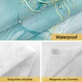 thumbnail image 4 of No Hook Shower Curtain with Snap in Liner, Green Marble Gold Line Watercolor Gradient Waterproof Bath Curtain Double Layers with See Through Top Window, Modern Abstract Art Shower Curtains 72x84in, 4 of 9