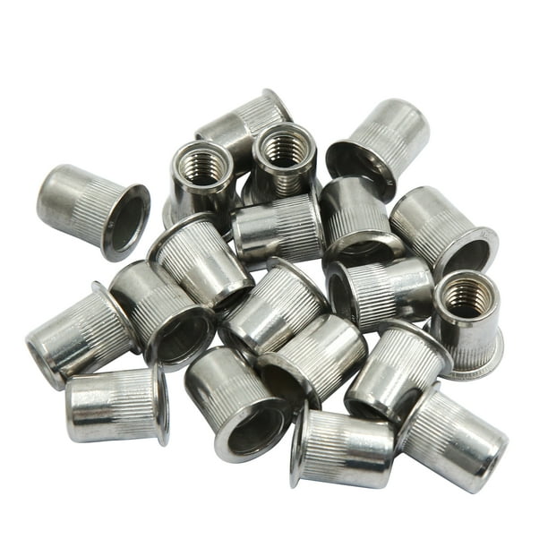 pcs Stainless Steel Rivet Nut Flat Head Threaded 3 8 16unc Walmart Com Walmart Com