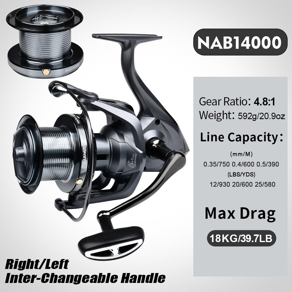 PROBEROS 5+1BB Ball Bearings 18Kg/39.7LB Maximum Power Stainless Steel Bearings Drive System 4.8:1 Rotary Fishing Spinning Reel