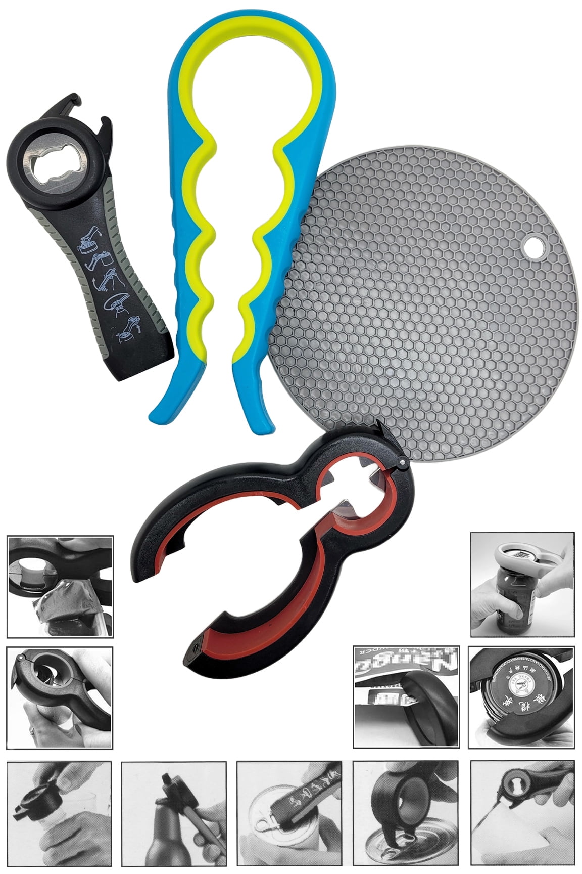 Jokari Magnetic One-Handed Bottle Opener, Stainless Steel, For