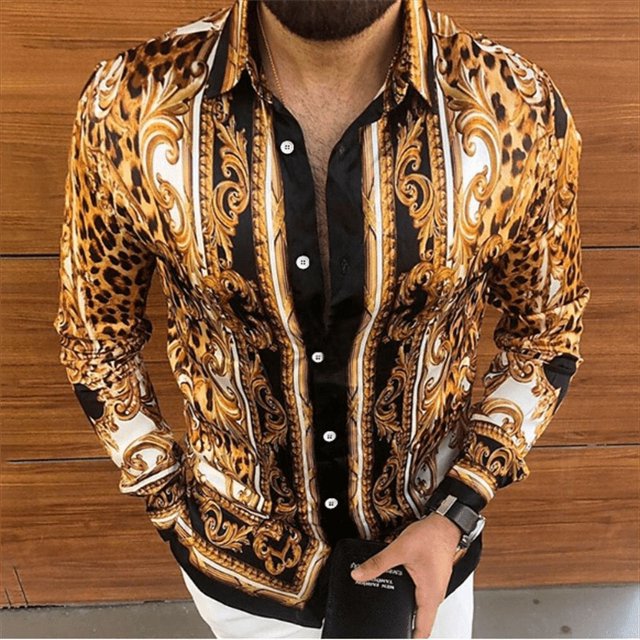 Camisas de moda nuevas para hombre , camisas de traje para hombre, camisas con botones doradas, rojas y moradas, de moda, lujosas, suaves y cómodas, de talla grande