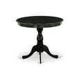 thumbnail image 3 of East West Furniture Round Small Dining Table Wire Brushed Black Color Table Top Surface and Asian Wood Small Table Pedestal Legs - Black Finish, 3 of 4