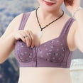 thumbnail image 4 of Push Up Women's Bra Daisy Bras For Older Women 2024 Summer Breathable Front Button Bra Full Support Wide Back No Underwire Everyday Bra, Women's Bra 62, 4 of 9