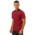thumbnail image 3 of Doomiva Unisex Chef Coat Pressional Hotel Kitchen Chef Jacket Men Women Restaurant Canteen Working Uniform 04-Red XXL, 3 of 7