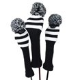 thumbnail image 4 of Stripes Knitted Golf Club Head Covers Juego de 3 piezas 1 3 5 Driver y Fairway HeadCovers Se adapta a los drivers, 4 of 5