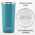 thumbnail image 2 of The Clean Hydration 20 oz Insulated Stainless Steel Travel Mug with Ceramic Inner Coating and No Metal Taste - Aqua, 2 of 7
