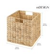 thumbnail image 4 of Visit the mDesign Store Storage Water Hyacinth Living Room Woven Cube Chest, Natural, 2 Count, 4 of 9