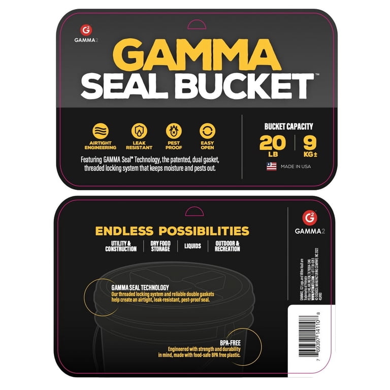 Gamma2 Vittles Vault Outback Pet Food Storage Bucket, Gray, 20 lb