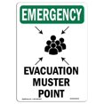 thumbnail image 1 of SignMission OS-EM-D-35-V-10472 Panneau d'Urgence OSHA - Point d'Évacuation avec Symbole, 1 of 1