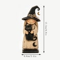 thumbnail image 6 of Halloween Witch Table Decor, Vintage Wooden Witch Sisters Ornament, Farmhouse Witch Figures with Broomstick Pumpkin Black Cat Ghost for Mantels, Shelves, Tray, 6 of 6