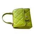 thumbnail image 2 of Bolso de mano Ticfox de hombro con correa de cadena PU Verde Patrón de diamante Tamaño libre, 2 of 12
