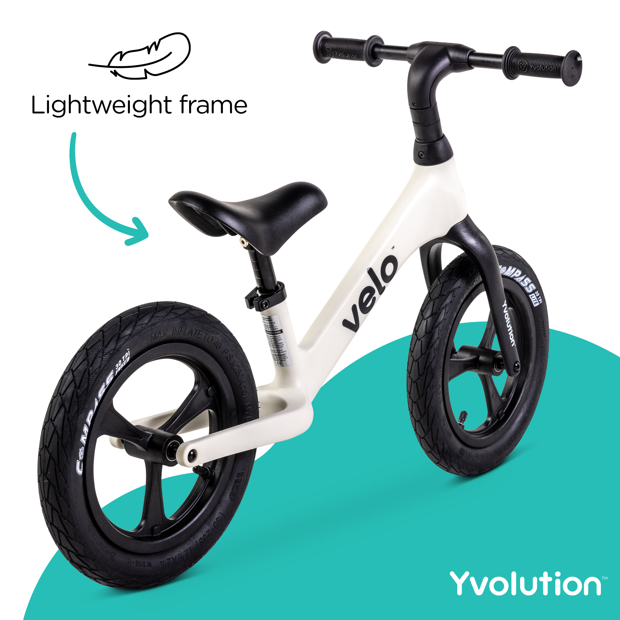 Yvolution Y Velo Pro Kids Balance Bike - White, Unisex