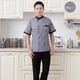 thumbnail image 2 of Chaqueta de chef unisex Blesiya, uniforme de camarero/cocina de hotel, manga corta, gris, 2 of 7
