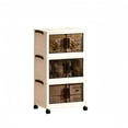 thumbnail image 2 of 3-Tier Stackable Storage Bins with Lids, Collapsible Rolling Closet Organizer with Wheels, Plastic Storage Cabinet Closet Organizer for Bedroom Living Room, 2 of 8