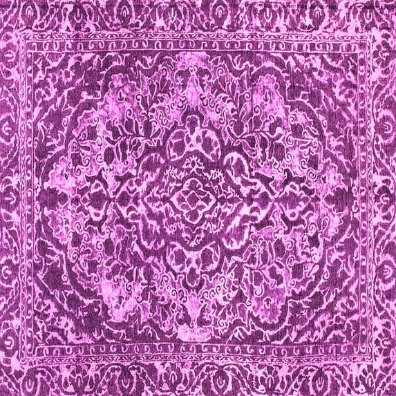 Ahgly Company Indoor Square Abstract Pink Modern Area Rugs, 6' Square
