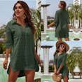 thumbnail image 1 of Camisa de jacquard de largo medio suelta, abrigo de playa, blusa de bikini para mujer, traje de baño, ropa exterior, 1 of 6