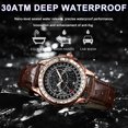 thumbnail image 5 of POEDAGAR Men Watch Fashion Chronograph Leather Quartz Watches Waterproof Luminous Top Brand Luxury Casual Sport Men's Wristwatch, 5 of 5