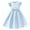 Blue, variant on Wdgfv Girls Summer Dress Flutter Sleeves Round Neck Casual Party Beach Yoga Dress with Bow Back Zipper for 8-12 Years Old Blue 10-11 Years
