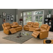 Ainehome Recliner Chair Bonded Leather Manual Reclining Chair for Living Room (Ginger, 1 piece)
