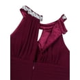 thumbnail image 7 of Aislor Kids Girls Pleated Chiffon Sleeveless Wedding Flower Girls Long Dress Junior Bridesmaid Party Dress Burgundy 14, 7 of 7