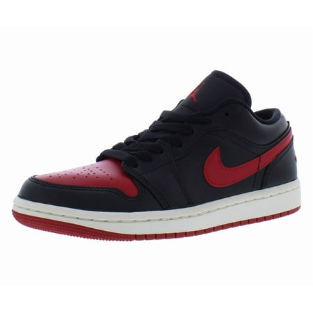 Air Jordan 1 Low Women's Size 6 'Bred' Black Leather Athletic Shoes DC0774 061
