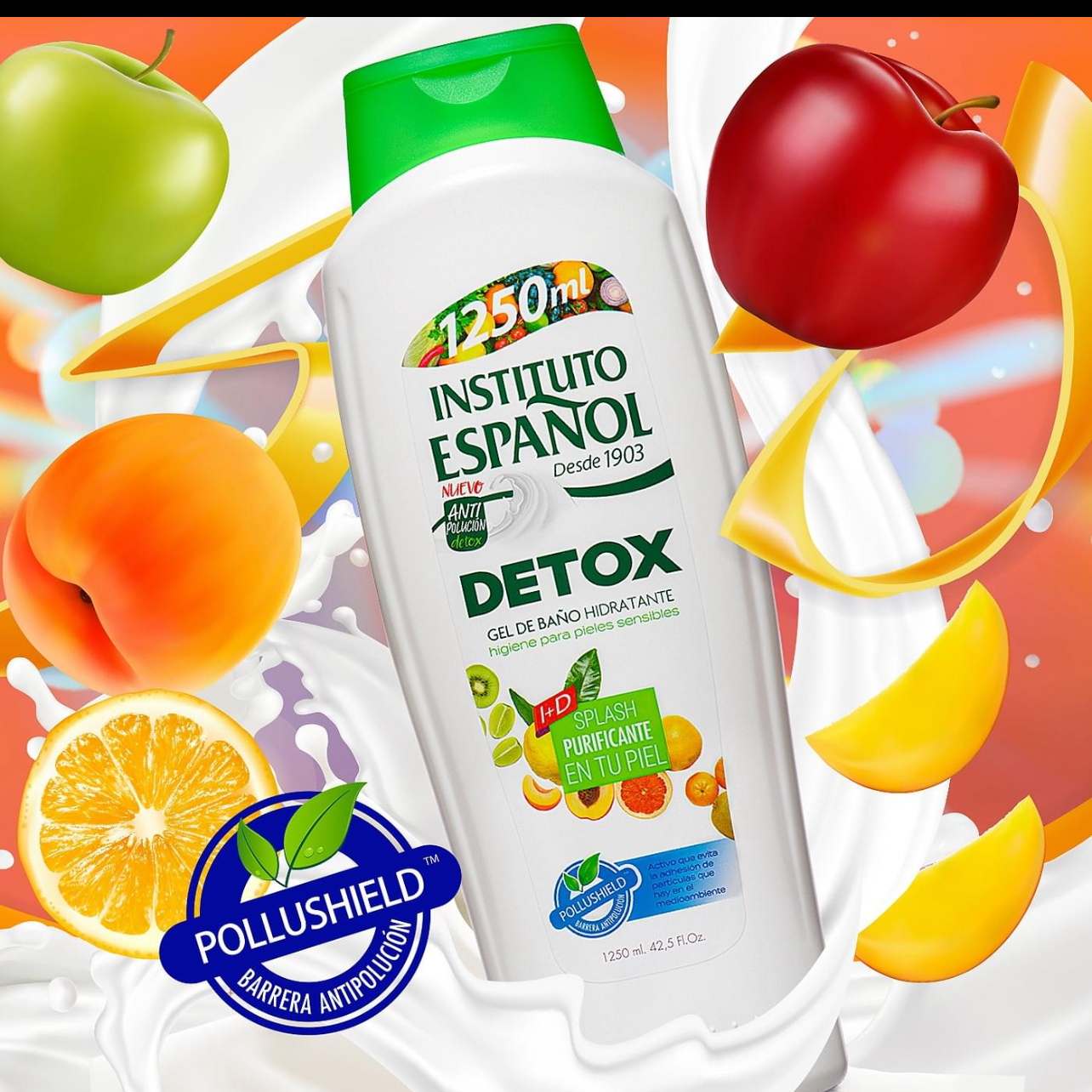 Instituto Espanol Shower Gel Detox 42oz Unisex Individual Bottle for Sensitive and Dry Skin All Ages