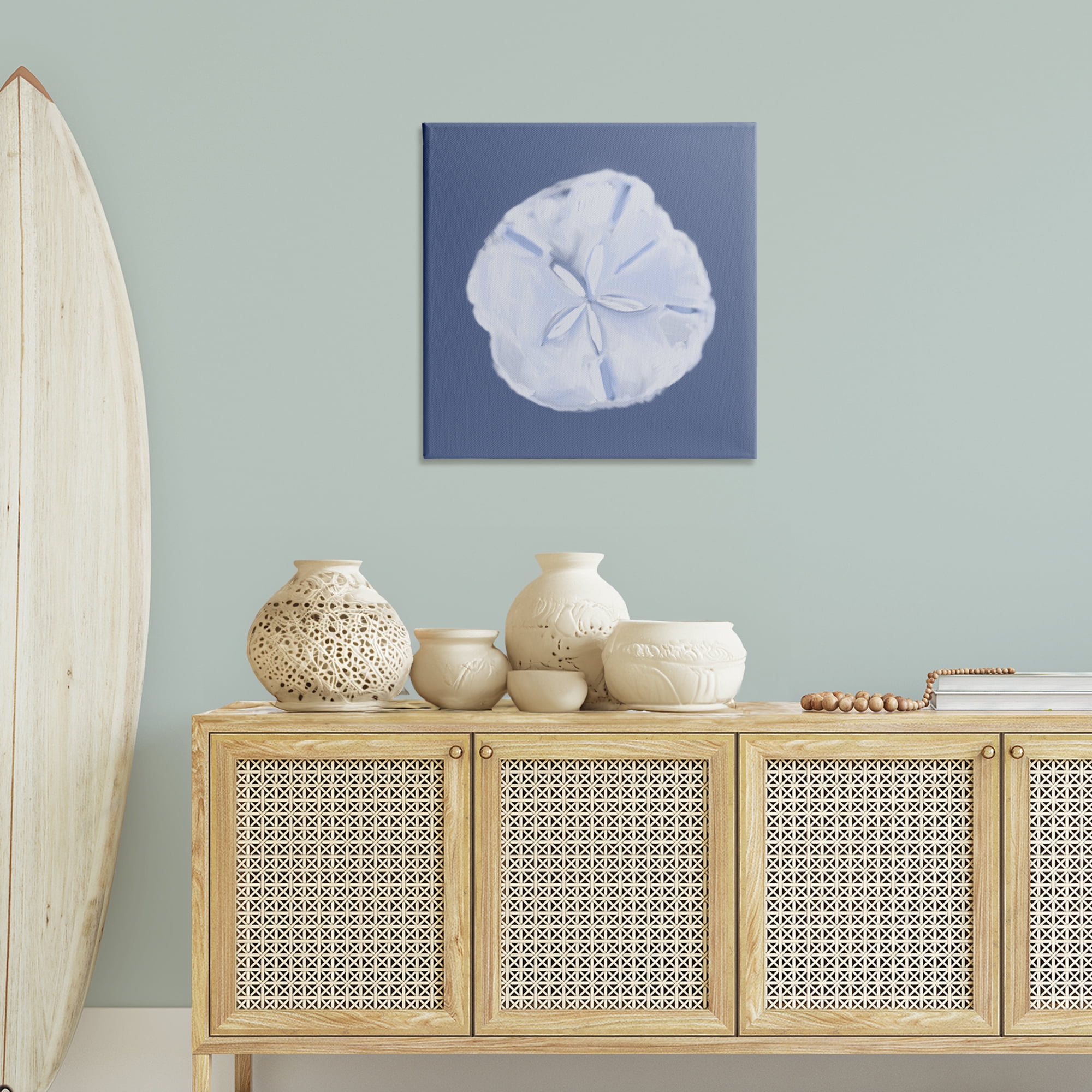 Stupell Industries Blue Nova Sand Dollar Animals & Insects Painting Gallery Wrapped Canvas Art Print Wall Art, 30 x 30