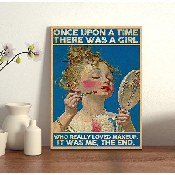 There Was A Girl Poster, Girls Make Up Poster, Gift For Girls, Beauty Poster, Girl's Room Decor,Art prints, interior wall decoration, living room, bedroom, frameless 20x30inch