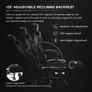 GTRACING Ergonomic GTWD-200 Gaming and Office Chair with Adjustable Pillows and Footrest, Black