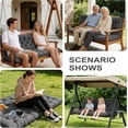 thumbnail image 6 of Outdoor Swing Cushions,Waterproof Swing Cushions 3 Seater Replacement with Backrest,Outdoor Thickened Bench Cushion with Ties for Porch,Patio,Backyard,Garden and Lawn (Khaki 60 * 40 in), 6 of 10