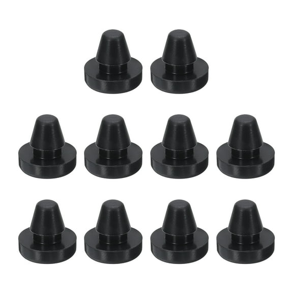 10pcs Hole Plug 3/16 Inch (5.9mm) Button Plugs Fit for 5mm Hole, Snap in Locking Hole Tube Plug Gel, Black