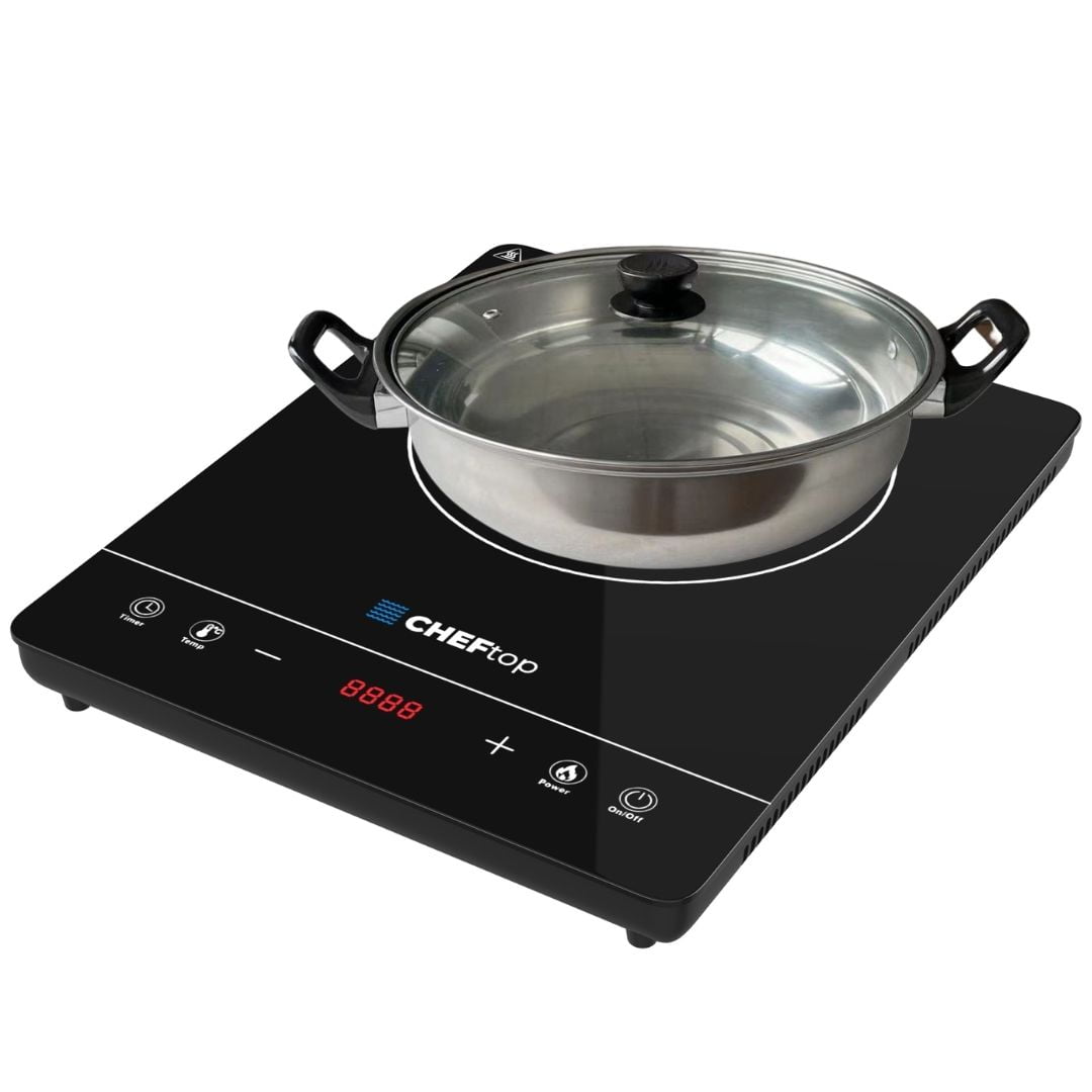 Single Burner 8 in. Black Induction Hot Plate with Shabu Cooking Pot –  Arborb