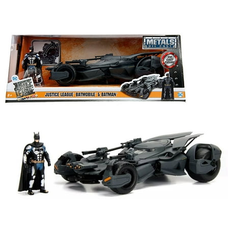 2017 Justice League Batmobile with diecast Batman Figure 1/24 Diecast Model Car by Jada