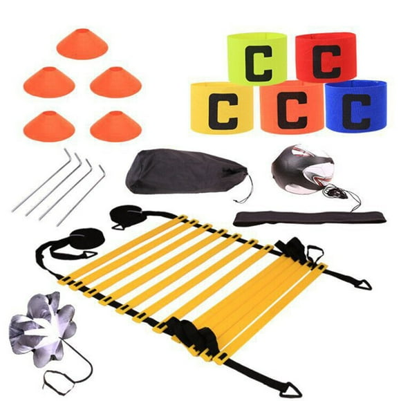 Football Training Aid Football Agility Training Ladder Band Sign Discs Resistance Parachute Set
