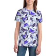thumbnail image 2 of Honeii Butterflies Print Youth Short Sleeve T-Shirt,Boys Athletic Shirt,Quick Dry Short Sleeve Performance Moisture Wicking T Shirt, 2 of 6