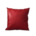 thumbnail image 2 of Boho Handcrafted Decorative Single Throw Pillow Cover Vegan Faux Leather Solid 20" x 20" Red Square for Couch, Bedding, 2 of 3