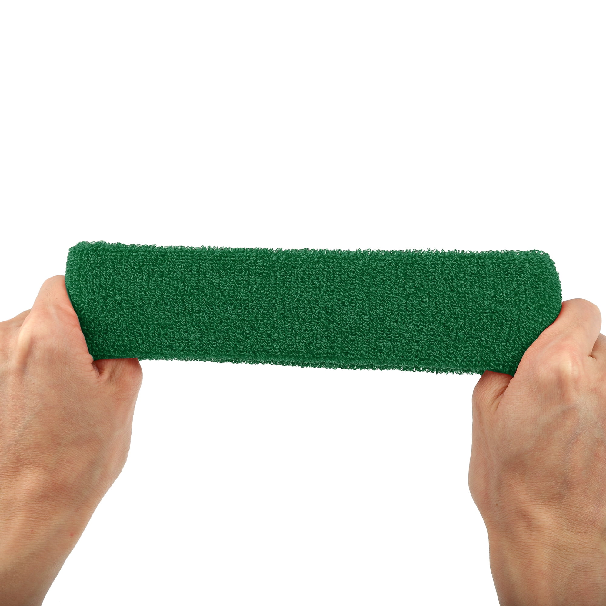 Unique Bargains 3 Pcs Sport Headband Wristband Sweatband Cotton Blend Grass Green